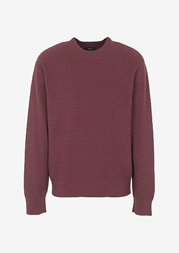 Armani Exchange Men's Cotton Solid Colored Waffle Knit Pullover Sweater3