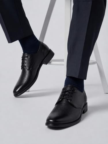 Image of Zoom Shoes ZA-1172 Men's Genuine Leather Derby Formal Shoes | Lightweight, Comfortable & Stylish Lace-Ups for Office, Business