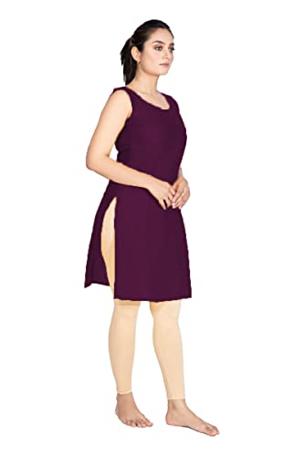 Image of Women's Cotton Long Camisole for Kurti /Suit Slip /Long Inner /Samij for Women Sameej /Knee Length Inner Wear /Sameez /Kurti Slip /Round Neck /Invisible