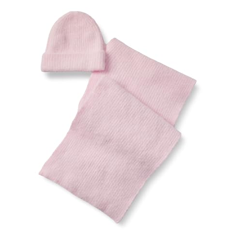 Amazon Essentials Unisex Adults' Faux Mohair Scarf & Hat Set for Men & Women, Pastel Lilac, One Size by Amazon Essentials - Used condition - US$11.43