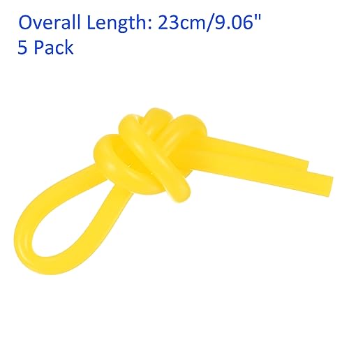 M METERXITY 5 Pack Tennis Dampener - Shock Absorber, Silicone Racquet String Damping, Apply to Tennis Racket (23cm, Yellow) - Image 3