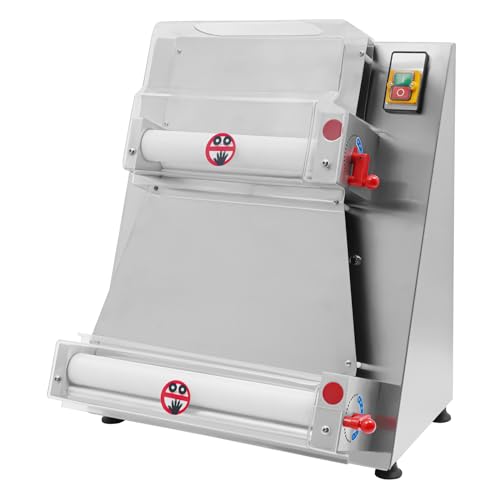 Rolling Machine Commercial Electric Pizza Dough Roller Sheeter Pastry Press Making High Durability Efficiency Adjustable Thickness Transparent Protective Cover For Bakeries Pizzerias Restaurants
