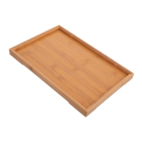 MUELODSIC 竹製多用途サービングトレイ 天然竹製 飾り棚兼用 キー収納兼用 キャンドルトレイ 家用和風フードプラッター
