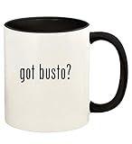 got busto? - 11oz Ceramic Colored Handle and Inside Coffee Mug Cup, Black