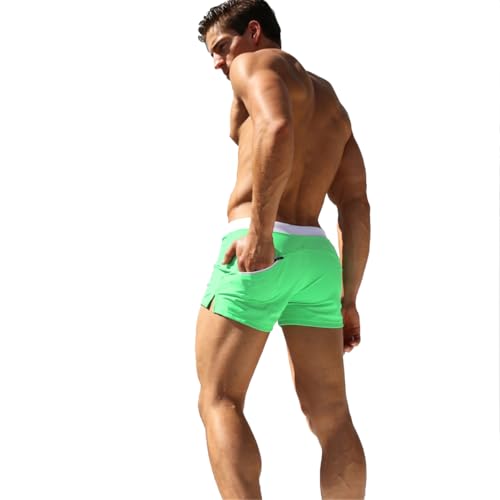 Image of TONLEN Mens Swimwear Short Swim Trunks with Zipper Pocket
