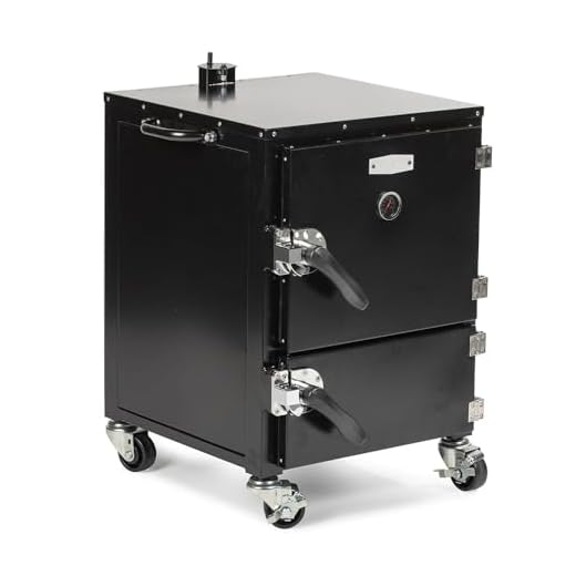 Ash & Ember Reverse Flow Smoker Grill, Vertical Meat Smoker, Durable Steel Box for Outdoor Cooking, Insulated Chambers, Four Cooking Grates, Heat Deflector & Grease Pan Included