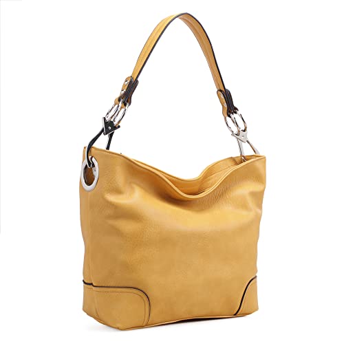 MKF Hobo Purses for Women â€“ Soft PU Leather Handbag Slouchy Womens Hobo Shoulder bag â€“ Fashion Top Handle Pocketbook Mustard