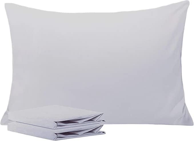 Dazzle Collection® 2 x Luxury Pair of Housewife Pillow Cases Non Iron Percale Bedroom Bedding Pillow Cover (50 x 70 CM, Silver)