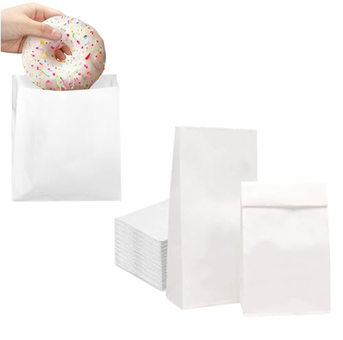 Image of RANUR Butter or Parchment Paper Bags for Food Snack, Sandwich Pastry, Glassine, Wax Cookie, Size 13 cm X 28cm X 8 cm, L X H X W White Colour Pack of 100