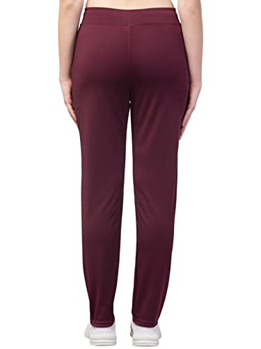 Image of BLUECON Women's Plain Solid Regular Fit Straight Leg Open Bottom Polyester Track Pant /Plazo Pant with Brand Logo