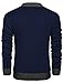COOFANDY Mens Casual Knitted Pullover Sweater V Neck Long Sleeve Fashion Sweater Tops Navy Blue