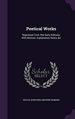 Poetical Works: Reprinted From The Early Editio... 1343194148 Book Cover