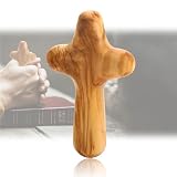 OMCGG Olivenholz Holzkreuze, 10 x 6 cm Wandkreuz aus Olivenholz Handgefertigtes Holzkreuz Wandkreuz für Kommunion Konfirmation Katholisches Christliches Kreuz Gebet Meditation Unterstützung Firmung