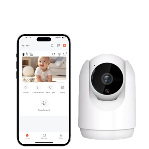 ACABEA Security Caméra intérieure, Caméra Surveillance WiFi Intérieur caméra de Surveillance Filaire avec 2.4G Wi-FI détection de Mouvement Caméra pour Chien/Animal de Compagnie/bébé