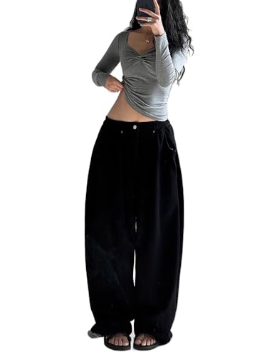 Women's Retro Sweatpants with a Draping Feel Loose and Wide Leg Casual Pants Y2K Pants