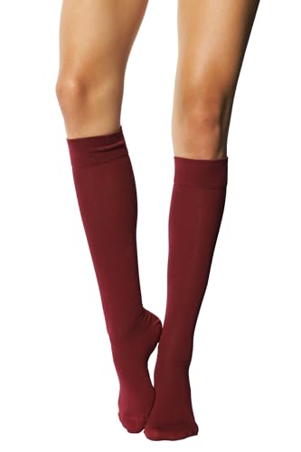 MILENA weiche, atmungsaktive Overknee-Socken mit elastischer Passform und rutschfestem Halt. Perfekt für Alltag, Arbeit, Sport und Cosplay – vielseitig kombinierbar, Bordeaux