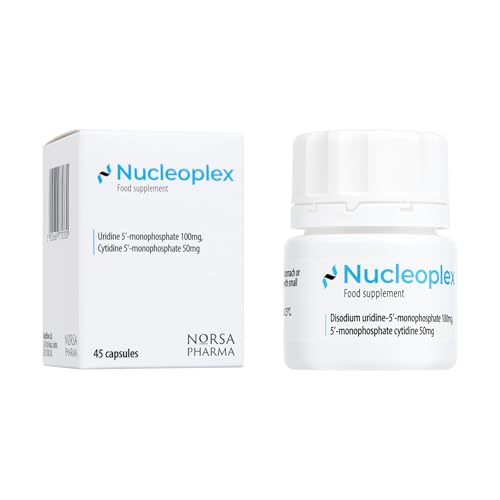 Norsa Pharma Nucleoplex Dietary Nucleotide Supplement (45 Capsules) | Uridine (UMP) & Cytidine (CMP) | Cognitive Support Memory Focus & Clarity Cellular Health & DNA & RNA Support