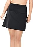 Swim 365 Women's Plus Size High-Waisted Swim Skirt with Built-in Tummy Control Brief - 30, Black