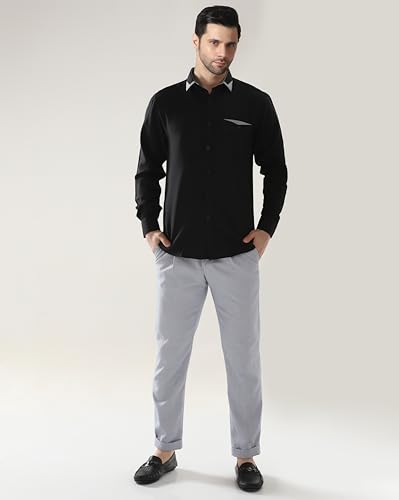 Image of TAGDO Men's Full Sleeve Shirt | Pocket Design and Spread Collar Shirt for Man (2054)
