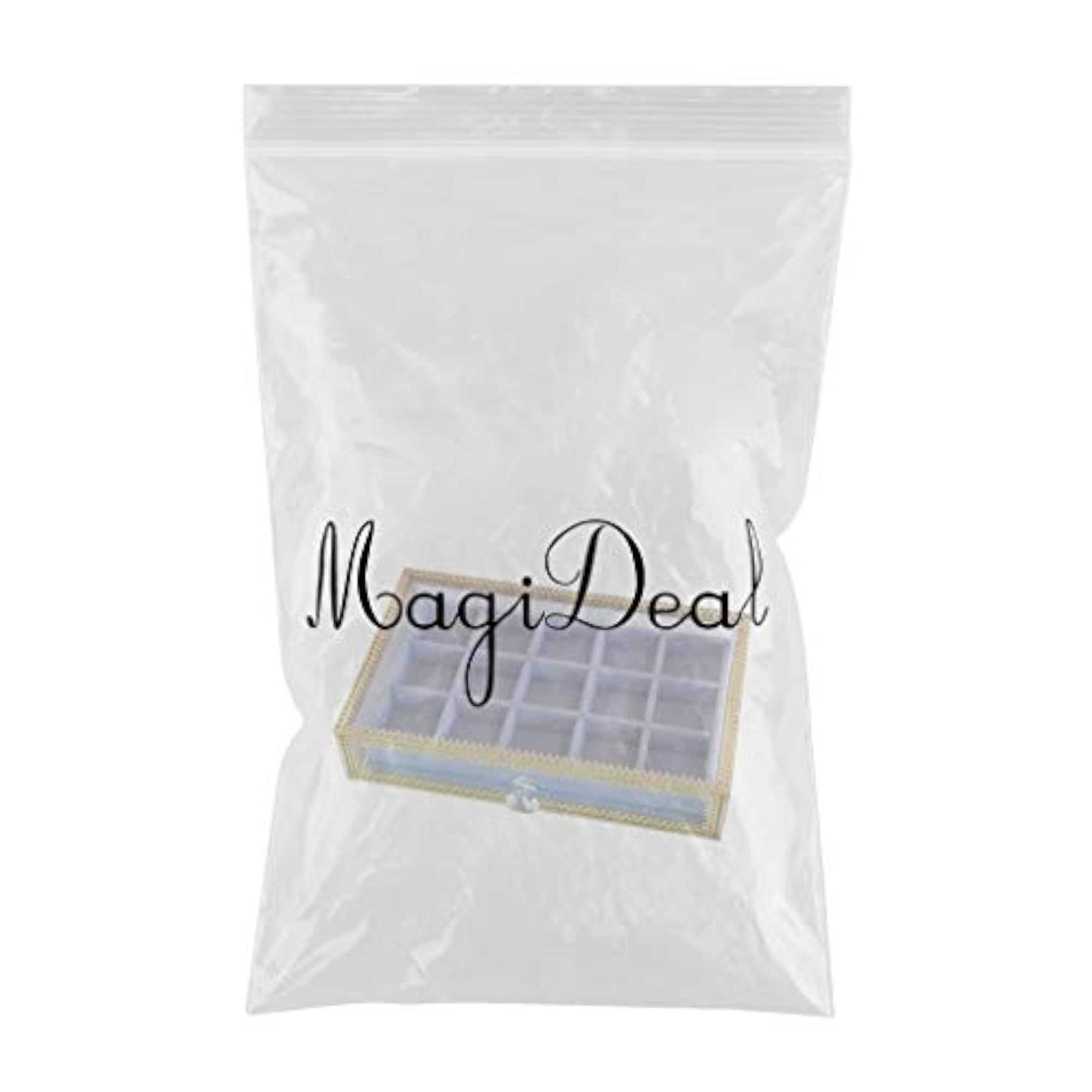 Velvety Glass Jewelry Organizer Box, Storage Showcase