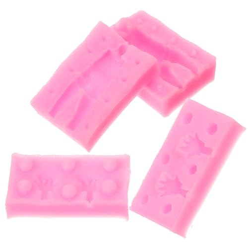 WATIIFUFU Moldes de Silicona para Hacer Chocolate y Fondant, 4 Piezas Mini Moldes para Bricolaje de Arcilla en Color Rosa, Aptos para Repostería y Decoración de Halloween