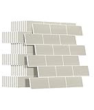 Yoillione Upgrade Dickere 3d Fliesenaufkleber Aufkleber für Bad Küche, Klebefliesen Vinyl Fliesen Selbstklebend Fliesenfolie, Weiß PVC Metro Fliesen Selbstklebend (10, Light coffee)