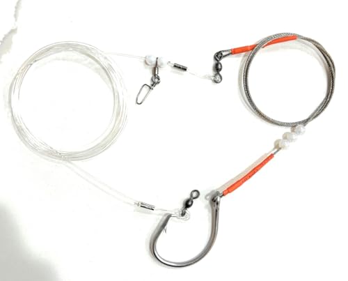 Heavy-Duty Shark Fishing Rig. Leader Cable, 5 Ft, 480 lb,...