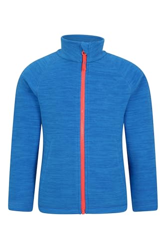 Mountain Warehouse Snowdonia Kids Fleece Jacket - Soft Touch Sweater, Lightweight, Quick Drying Pullover, Antipill Top, Practical - For Spring Summer, Travelling Blue (01) Kids Size 11-12 Years