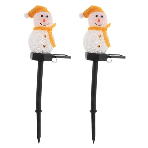 POPETPOP 4 piezas de muñeco de nieve luces LED solares luces solares decoración de Navidad iluminación LED ligts lámpara solar paisaje muñeco de nieve lámpara de mesa decorar escritorio