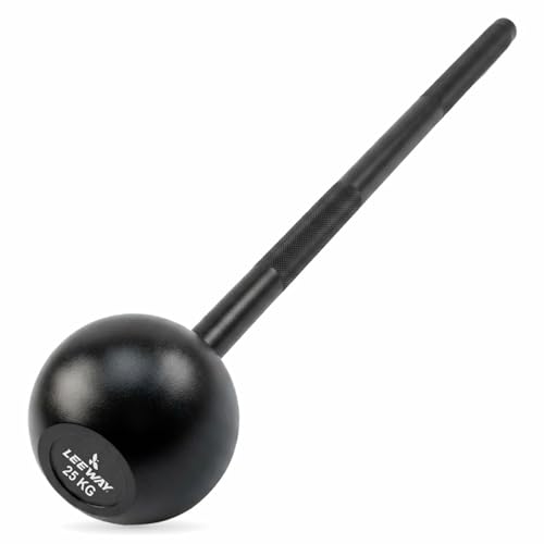 Leeway (25kg) Macebell Mugdar Meel Indian Clubbell for Functional Training & Strength | Cast Iron Macebell | Gada Style Traditional Fitness Tool, Shoulder Mobility, Grip Strength (Black, 25kg Mace)