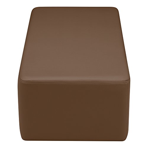 Image of Sprogs 12 inch H Structured Rectangle Stool -Flexible Modular Collaborative Soft Seating for Office, Home, Lounge and School Classrooms with Durable Frame & Set of 6 inch Legs Add-on -Chocolate