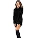 Produktbild Binggong Rollkragenpullover Damen Lang Herbst Winter Warm Langarmshirt Sweatshirt Bluse Strickjacken Pullover (M, Schwarz)