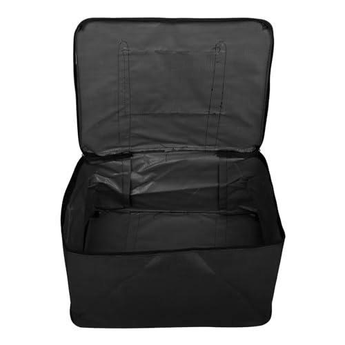 Image of Kuber Industries Storage Bag | Polyster Zip Closure Clothes Storage Bag | Underbed Storage Bag | Wardrobe Organiser with Handle | Net Attachi Bag | Large | Black