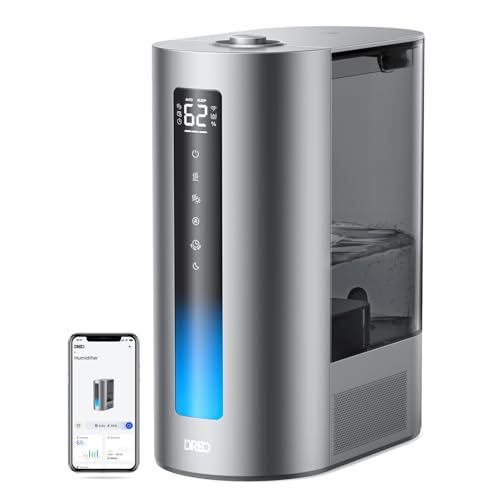 Dreo Smart Humidifier for Bedroom, 6L Top Fill Warm & Cool Mist Humidifiers for Large Home, 60Hr...