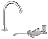 Il kit include rubinetto con pedale, valvola temperatura, beccuccio verticale e tubo da 1 m