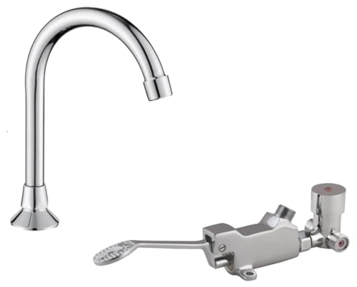 Kit grifo pedal para lavado de manos manos libres con manguera 1m 2