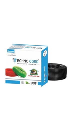 Image of TechnoCord pvc Insulated Wire 90 Meter Copper Wire (BLACK, 4.00 SQ MM)