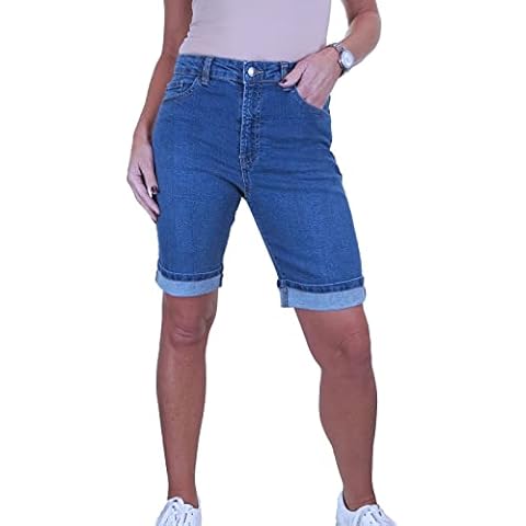 Paulo Due Ladies High Waist Denim Bermuda Shorts Cover