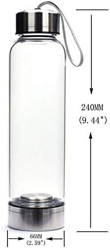 Miniatura 6 de SAOI Botella de agua de cristal - Amatista - Natural Wellness Healing - VidrioAcero inoxidable