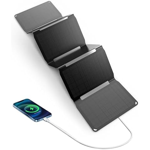 FlexSolar 40W Portable Solar Panel Charger with USB-A/USB-C/DC Outputs for Camera Phones Tablets Power Stations - Waterproof for Outdoor Backpacking Camping RV Boat Cover