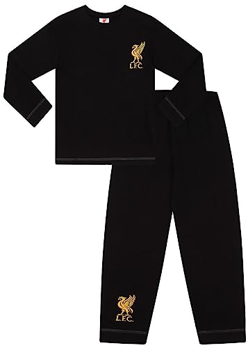Pijama de Liverpool FC para hombre conjunto largo negro y dorado de algodón