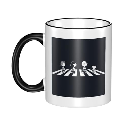 スヌーピー マグカップ 保温・保冷 電子レンジ対応 コーヒーカップ 陶器 セラミック 耐高温 軽量 個性人気 誕生日プレゼント大容量 Black