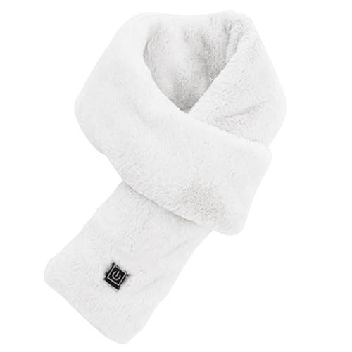 Liakyunf Sciarpa riscaldata per il collo, riscaldata elettrica, ricarica USB, morbida a tre marce, controllo della temperatura, per ragazze, donne, uomini, bianco, 3-speed controllable temperature