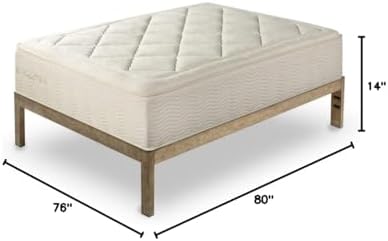 The Frame Gold Brushed Steel Frame Platform Metal Bed Frame/Mattress Foundation, No Boxspring Needed, Wooden Slat Support, King, 14" H