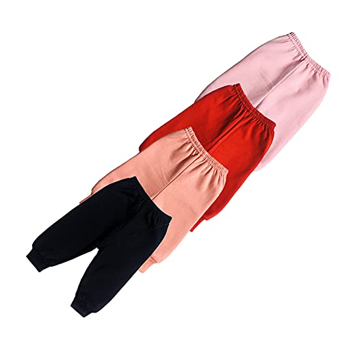 Image of CLAP Baby Girls Winter Leggings Fleece Pajamas Multicolor Combo Pack of 4
