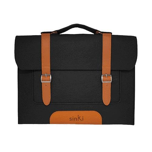 Cartable noir ordinateur portable 13 pouces SINKI éco-feutre et tablette