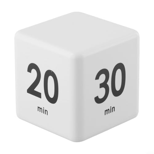 Rehoetom Würfel-Timer für präzises Management mit Schwerkraft-Sensor-Flip-Funktion, 15–60 Minuten voreingestellter Countdown, doppelte...