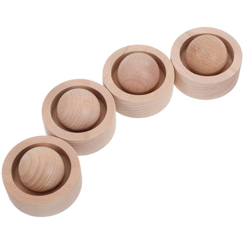 SAFIGLE Difusor de Aceites Esenciales de Madera Maciza 4 Unidades sin Agua para Aromaterapia Portátil en Hogar, Oficina, Coche y Espacios Pequeños, Diseño Bola de Haya Natural