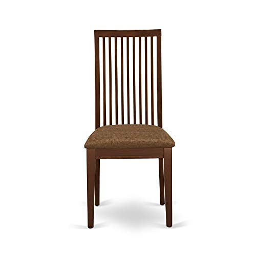 East West Furniture CAIP7-MAH-C Rectangular Set 7 Piece-Linen Fabric Chairs Seat-Mahogany Finish Dining Room Table and Structure