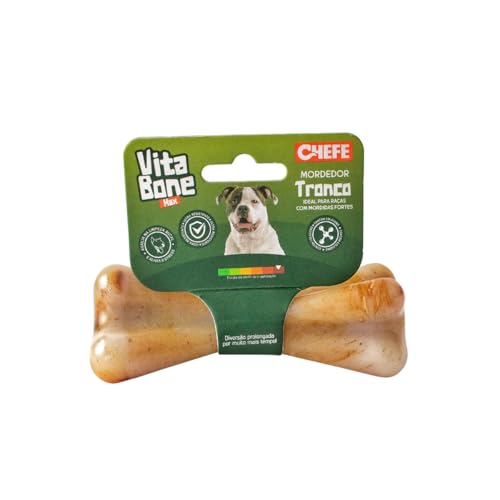 CHEFE Mordedor Vita Bone Tronco, Brinquedo Ultra Resistente para Cães (médio)